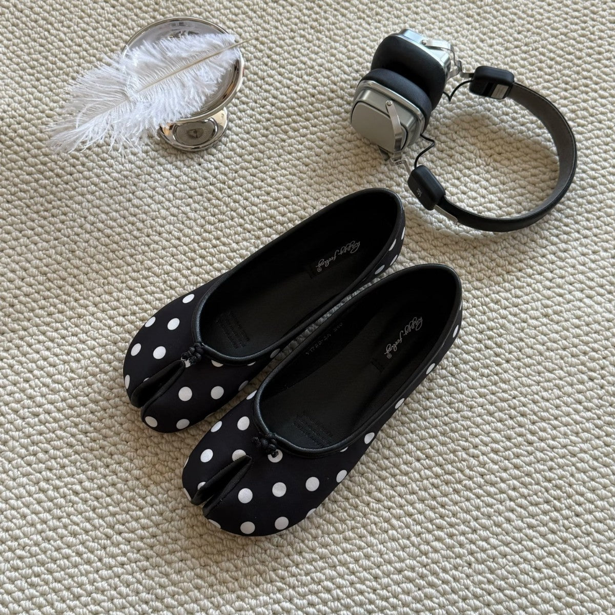 Damen Ballerinas Punktenmuster