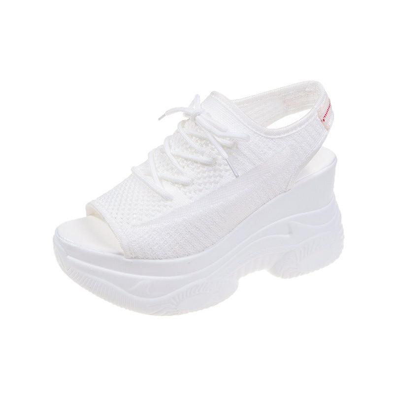 Damen Plateausandalen Sportlich Atmungsaktives Material Komfort