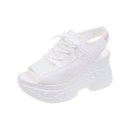 Damen Plateausandalen Sportlich Atmungsaktives Material Komfort