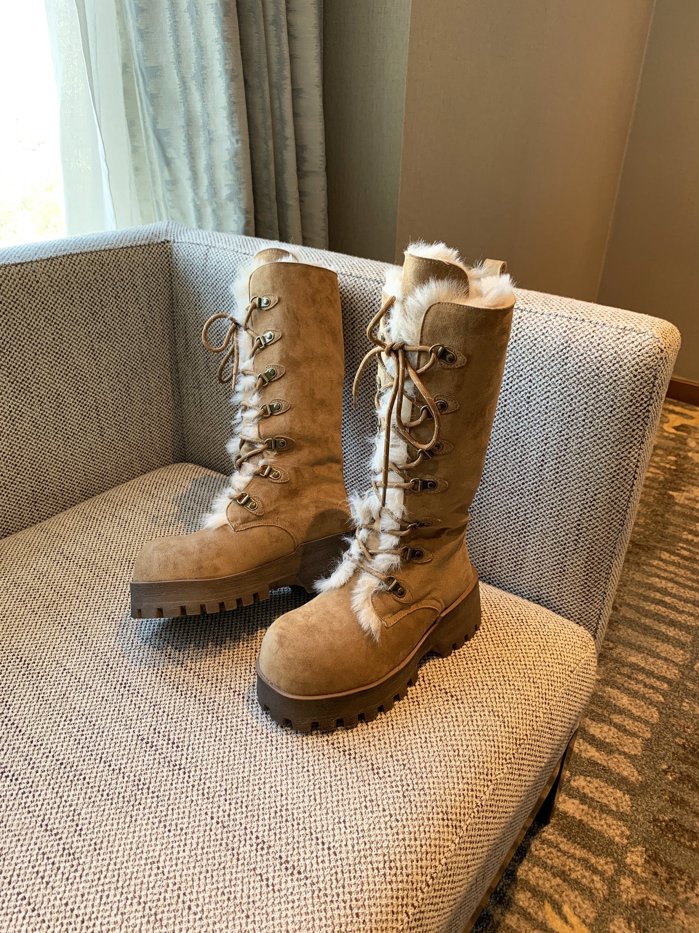 Damen Winterstiefel Warm Fellkragen Rutschfest
