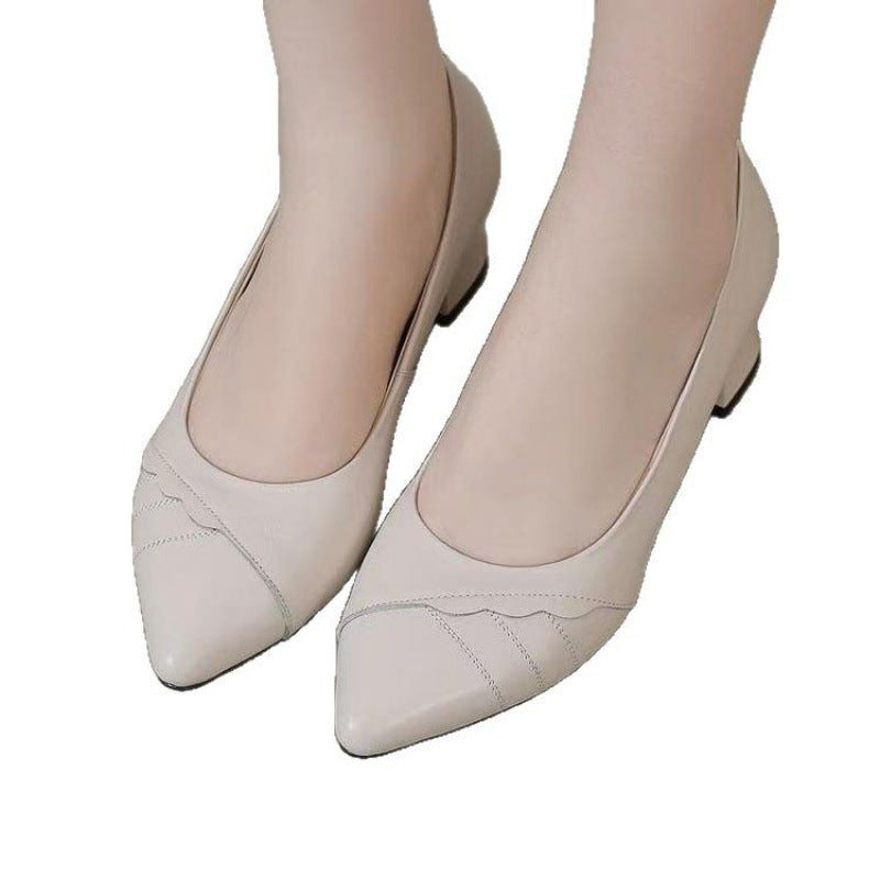 Damen Hochhackige Pumps Glattleder Blockabsatz