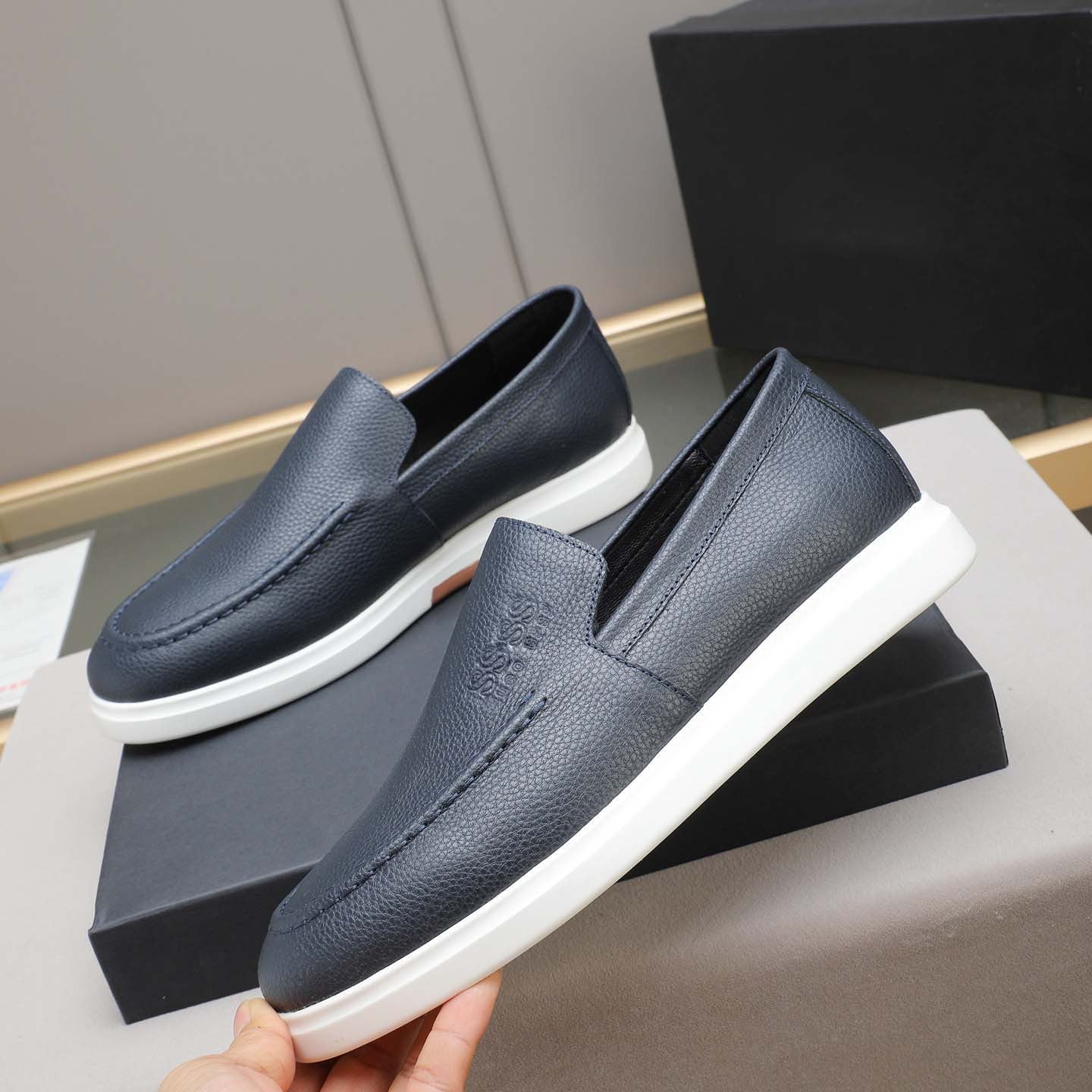 Damen Mokassinschuhe Leder Bequem Rutschfest