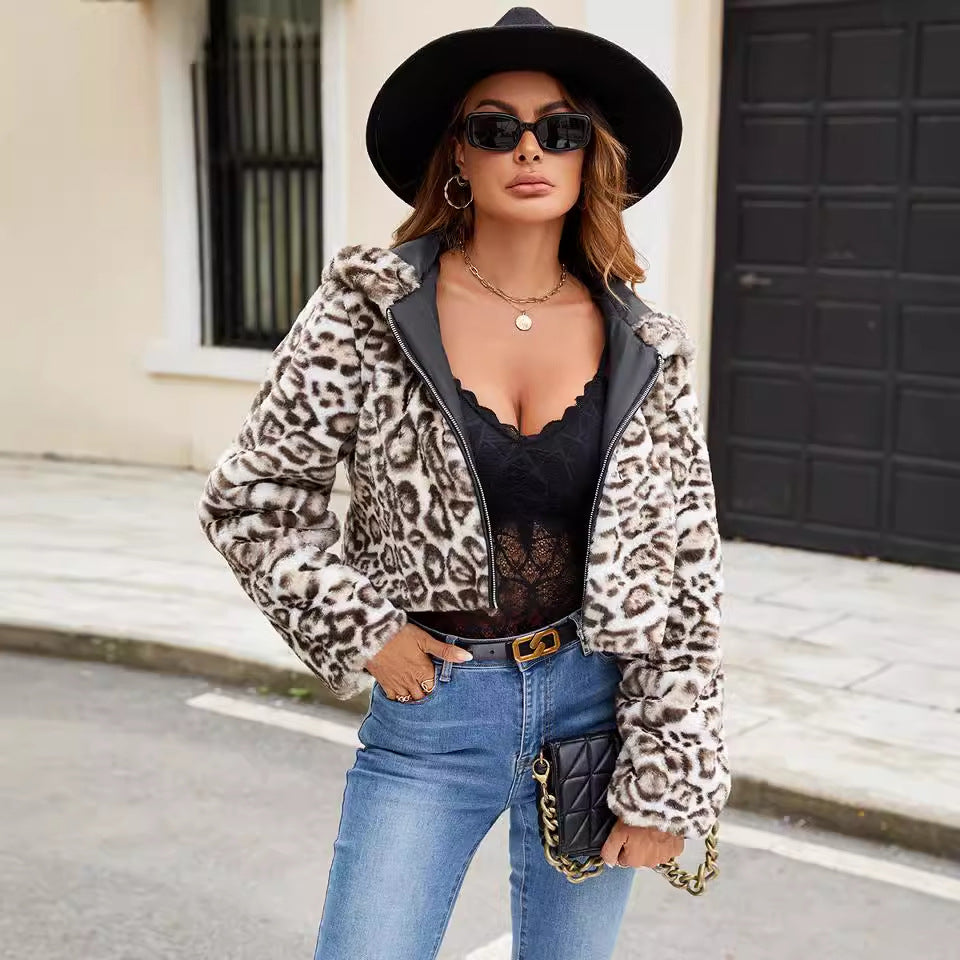 Damen Kunstfelljacke Mit Kontrastdetails