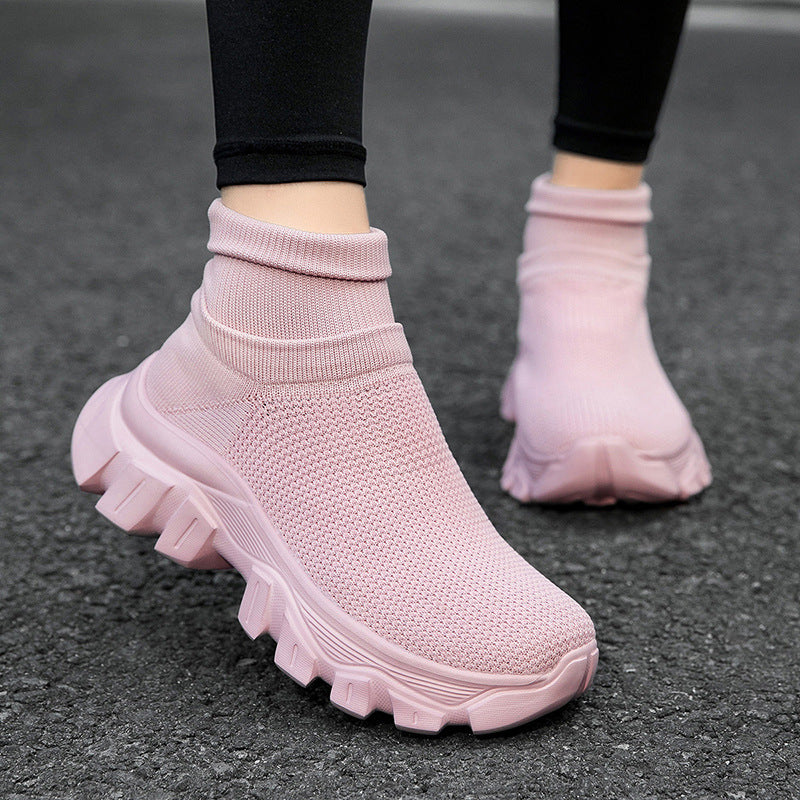 Damen Sneaker Strick Bequem Sportlich