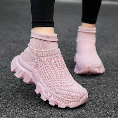 Damen Sneaker Strick Bequem Sportlich