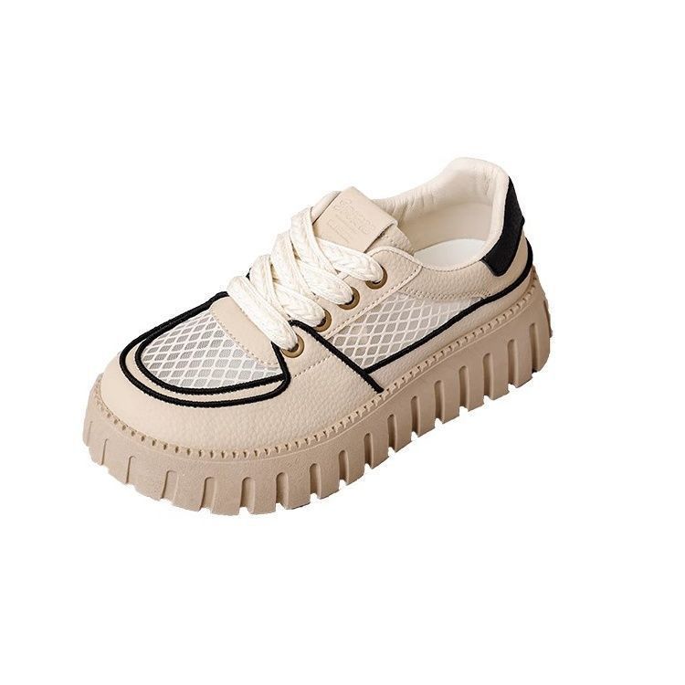 Damen Plateau Sneaker Atmungsaktives Material Sportlich