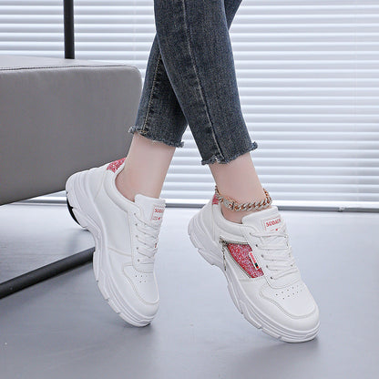 Damen Chunky Sneaker Glitzer Rutschfest