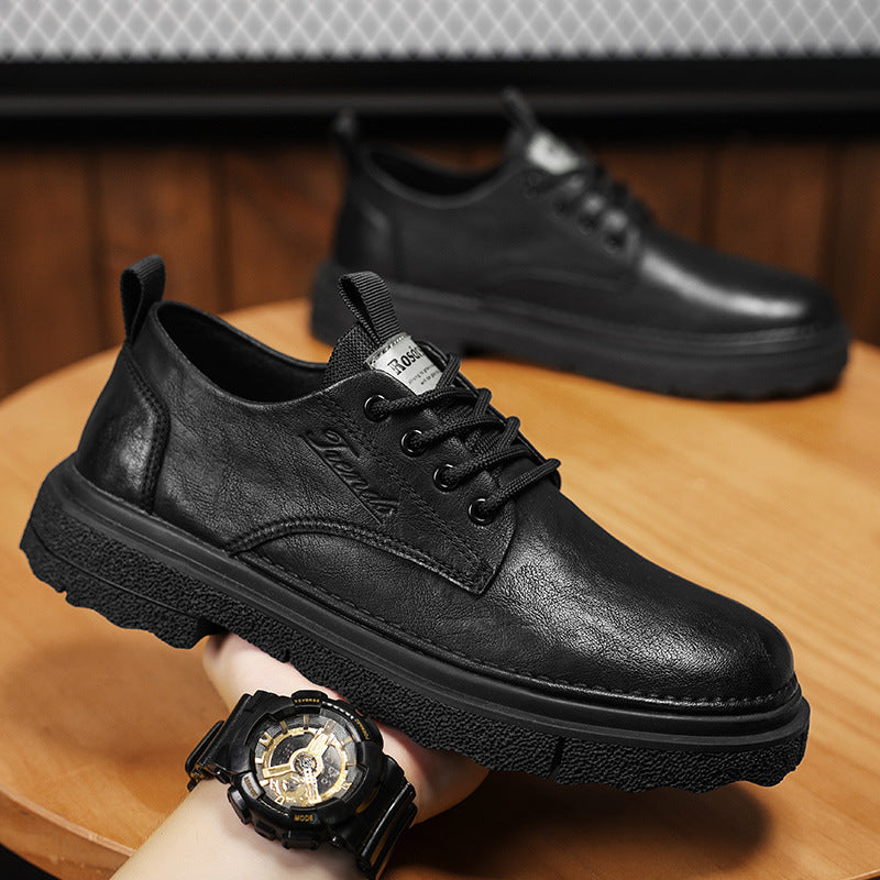 Damen Schnürschuhe Robustes Leder Rutschfest Schwarz - Norvielle