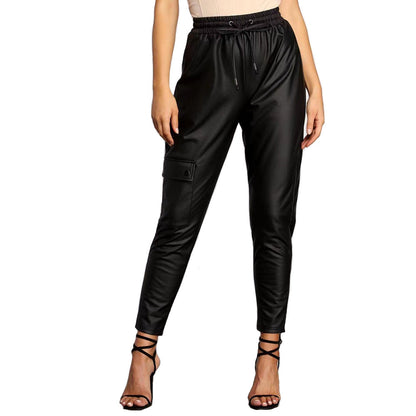 Damen Slimfit-Hose Kunstleder