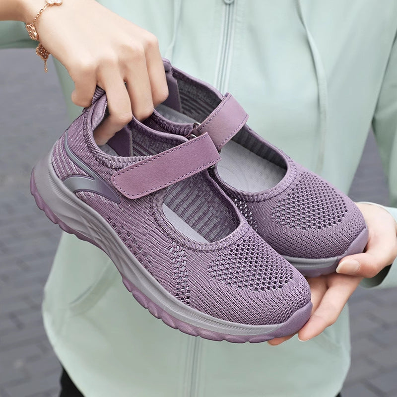 Damen Slip-On Sneaker Komfort Klettverschluss Bequem