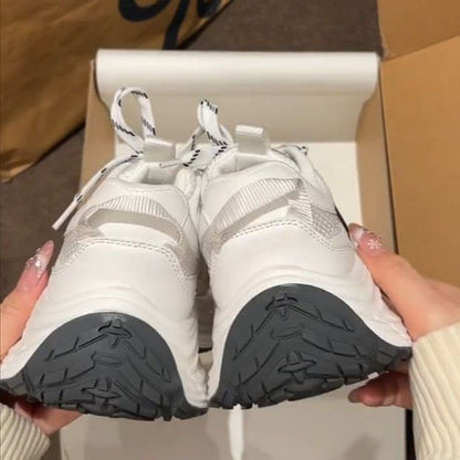 Damen Sneaker Stylisch Blumen Dekor Chunky
