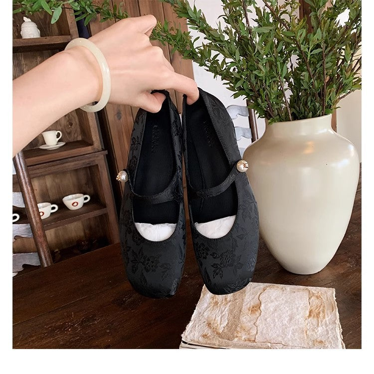 Damen Ballerinas Komfortschuhe Blumenmuster