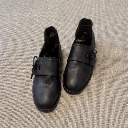 Damen Schnürschuhe Elegant Schnalle Schwarz - Norvielle