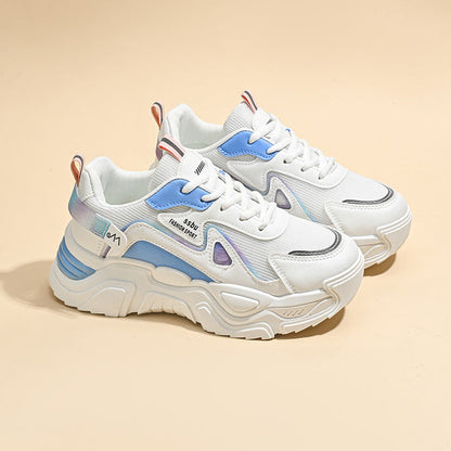 Damen Sneaker Sportlich Chunky Atmungsaktives Mesh Stabile Sohle