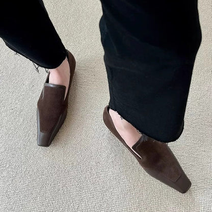 Damen Leder Loafers Lederschuhe