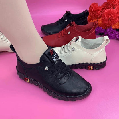 Damen Schnürschuhe Leder Bequem