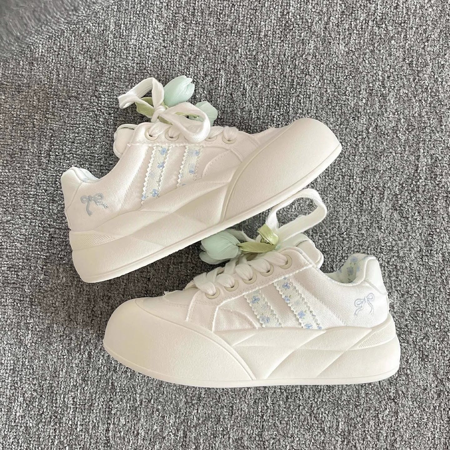 Damen Sneaker Bequem Floral Schnürsenkel sollte zu Damen Sneaker