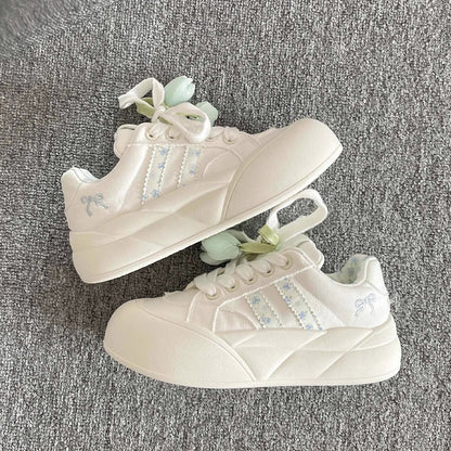 Damen Sneaker Bequem Floral Schnürsenkel sollte zu Damen Sneaker