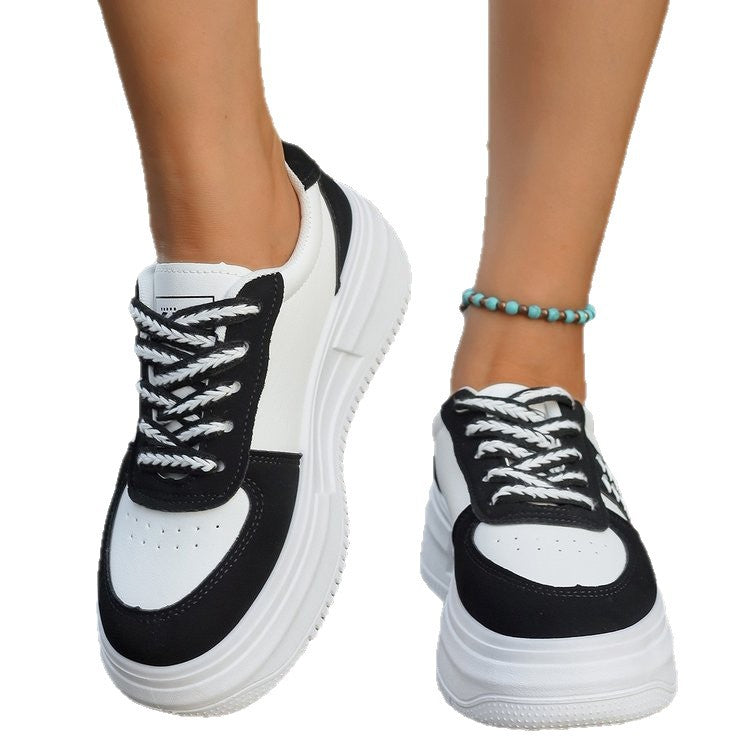 Damen Plateau Sneaker Hoch Weiches Innenfutter
