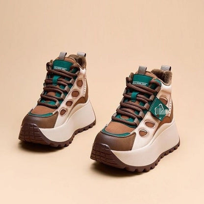 Damen High- Sneaker Sportlich Blockabsatz