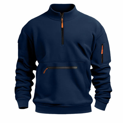 Herren Sweatshirt Reißverschluss Modern Funktionsfleece