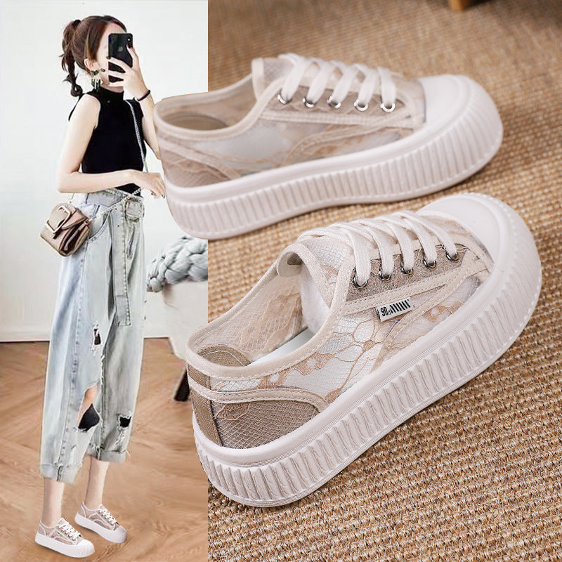 Damen High Heel Sneaker Transparente Sohle - Norvielle