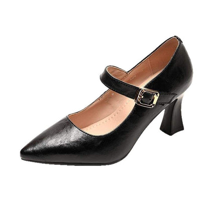 Damen Pumps Mary Jane Schuhe Schnalle