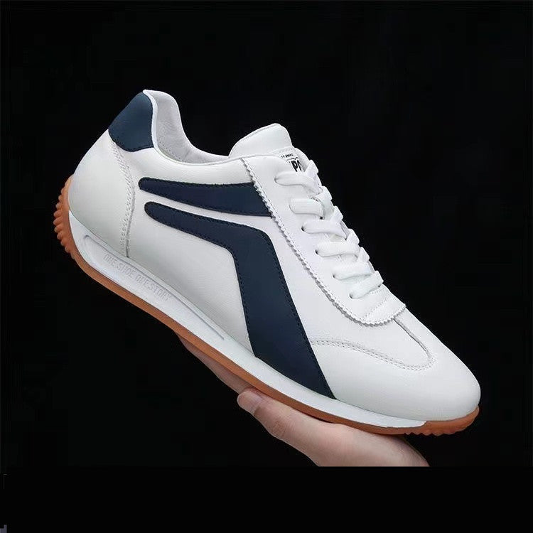 Damen Sneaker Atmungsaktives Leder Rutschfest Schwarz - Norvielle