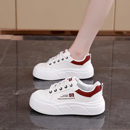 Damen Plateau Sneaker Atmungsaktives Material Komfortschuhe