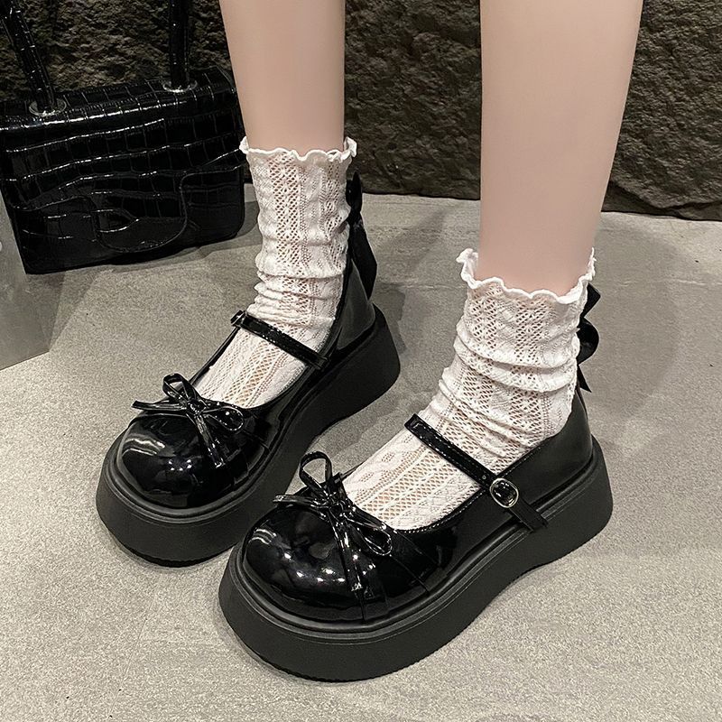 Damen Plateau-Schuhe Glänzend Schick Heidi Stil