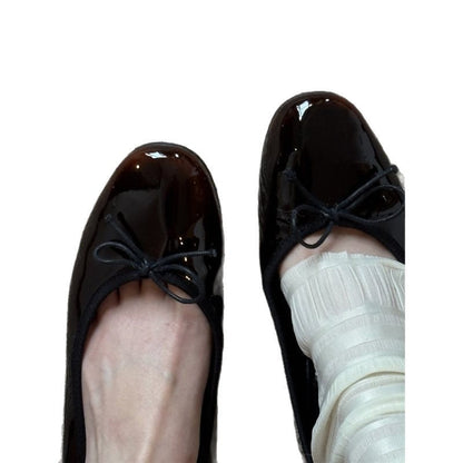 Damen Ballerinas Glänzend Lack Bequem