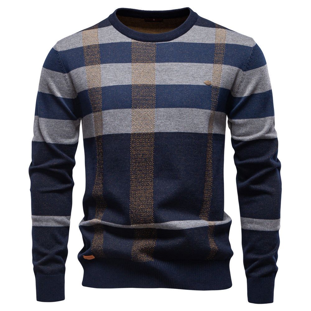 Herren Pullover Langarm Karomuster Weich - Norvielle