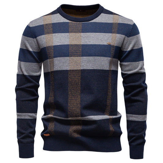 Herren Pullover Langarm Karomuster Weich - Norvielle