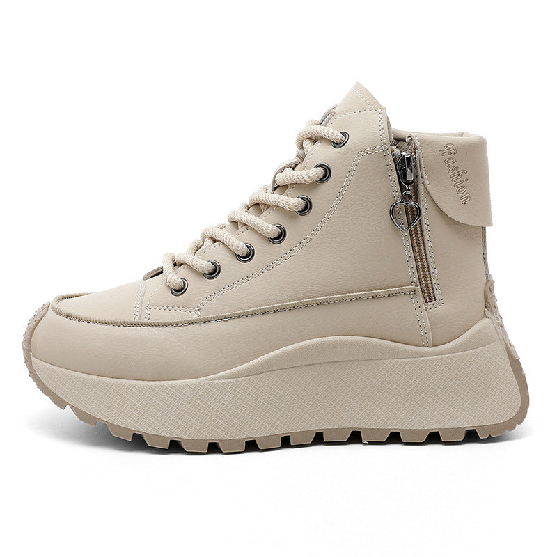 Damen High- Sneaker Elegante Laufschuhe Mit Reißverschluss