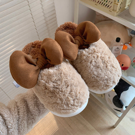 Damen Hausschuhe Weich Flauschig Warm Mit Schleife - Norvielle