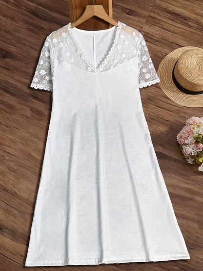Damen Sommerkleid Leichtes Spitzenkleid Modern