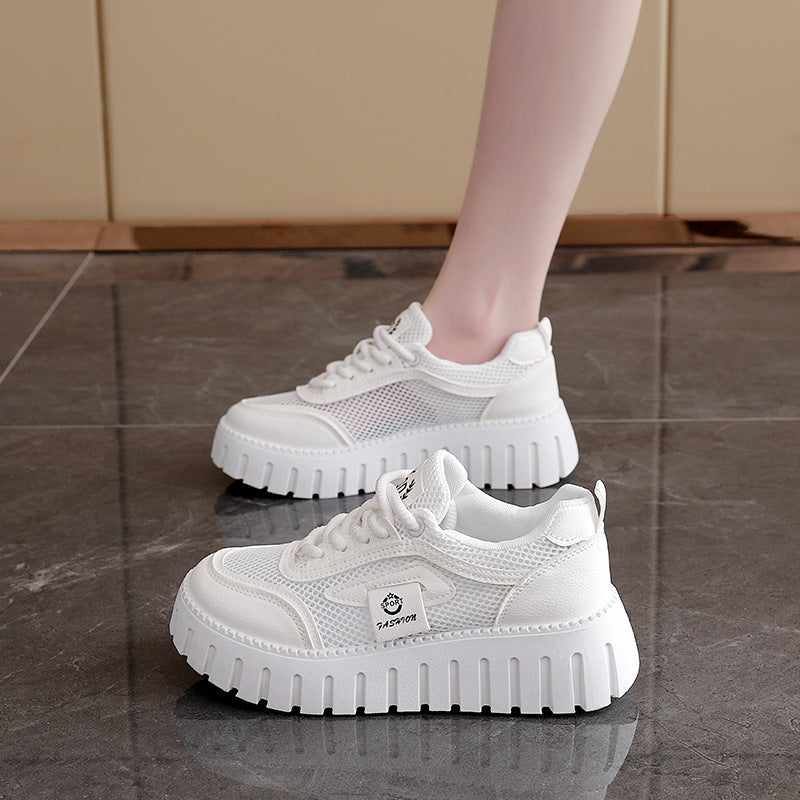 Damen Sneaker Plateau Rutschfest Atmungsaktives Mesh Sportlich