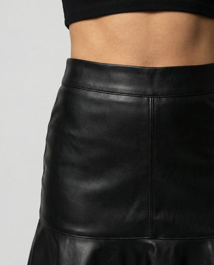 Damen Minirock Kunstleder