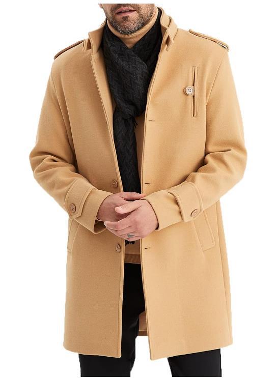 Herren Übergangsmantel Modern Stehkragen Elegant