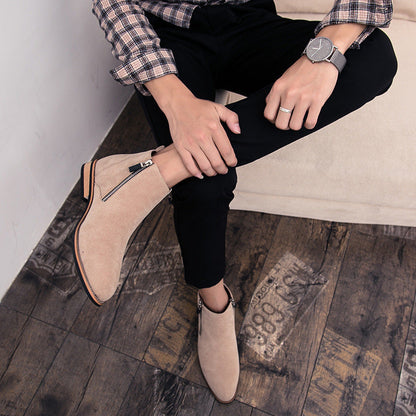 Damen Stiefel Ankle Boots Wildleder Reißverschluss