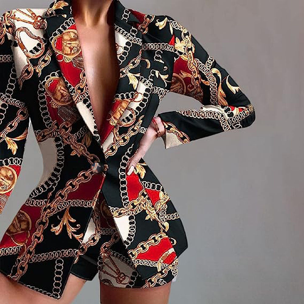 Damen Blazer Kurz Bunt Berliner Stil