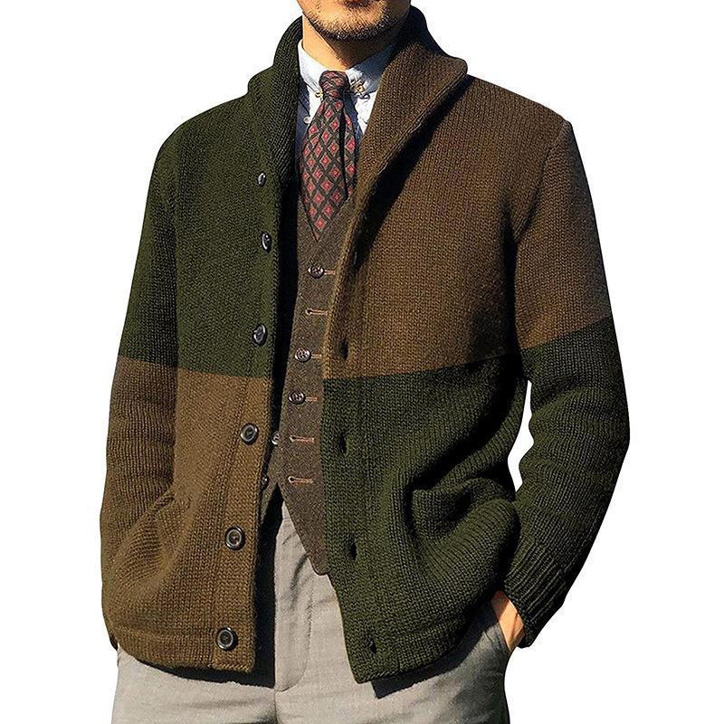 Herren Strickjacke Mit Kragen und Knöpfen Elegantes Design
