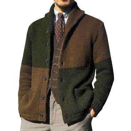 Herren Strickjacke Mit Kragen und Knöpfen Elegantes Design