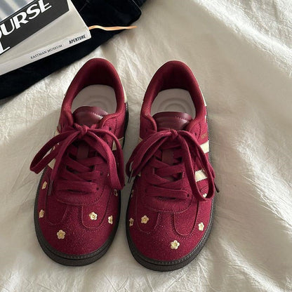 Damen Sneaker Atmungsaktives Mesh Blumenmuster