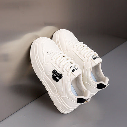 Damen Sneaker Bärenmotiv Dicke Sohle Mode