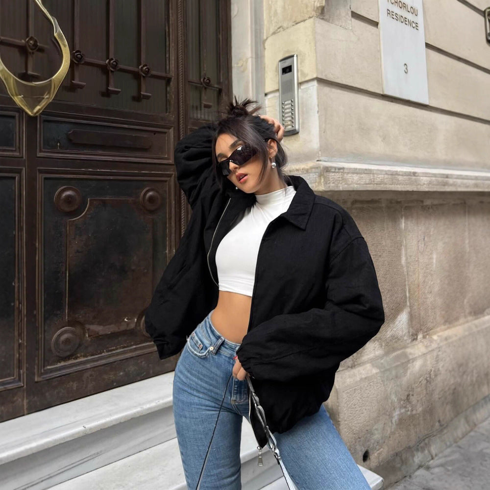 Damen Oversized Jacke Mit Taschen Eleganter Schnitt