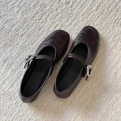 Damen Ballerinas Elegante Mary Jane Schuhe mit Riemchen und