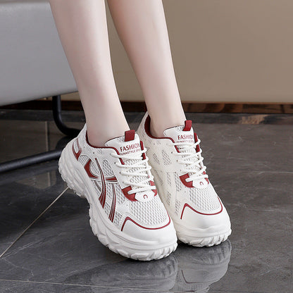 Damen Sneaker Sportlich Chunky Atmungsaktives Mesh Leicht