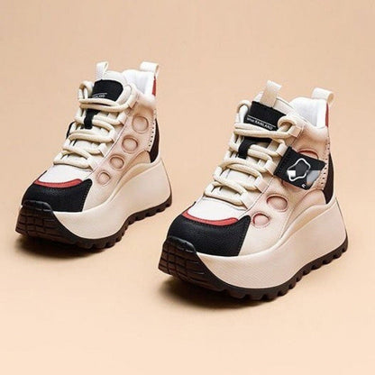 Damen High- Sneaker Sportlich Blockabsatz