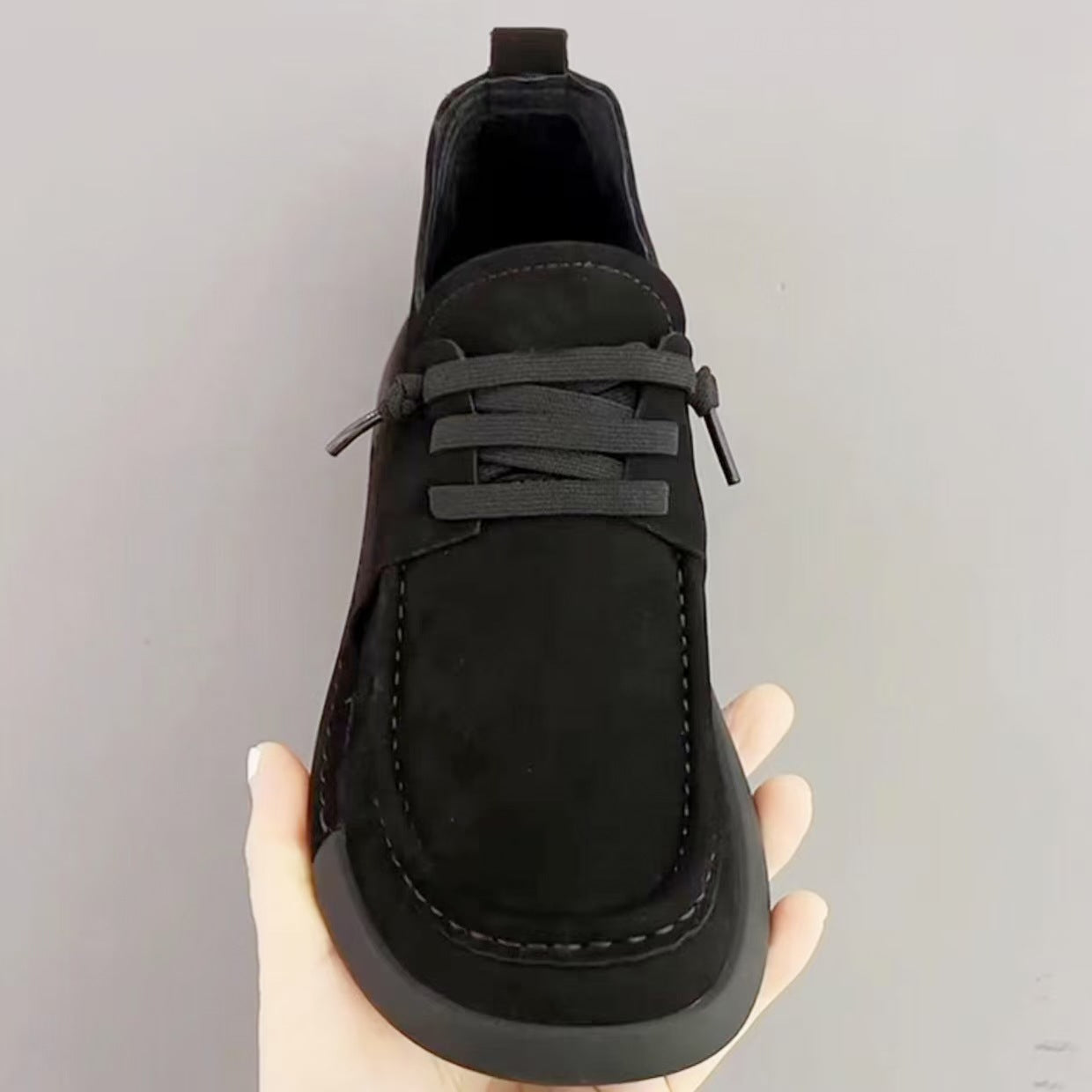 Damen Wildleder Schnürschuhe Bequem Lässig